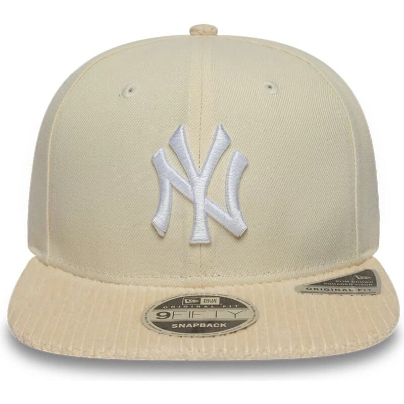 mutzen-flach-beige-snapback-9fifty-cord-visor-der-new-york-yankees-mlb-von-new-era