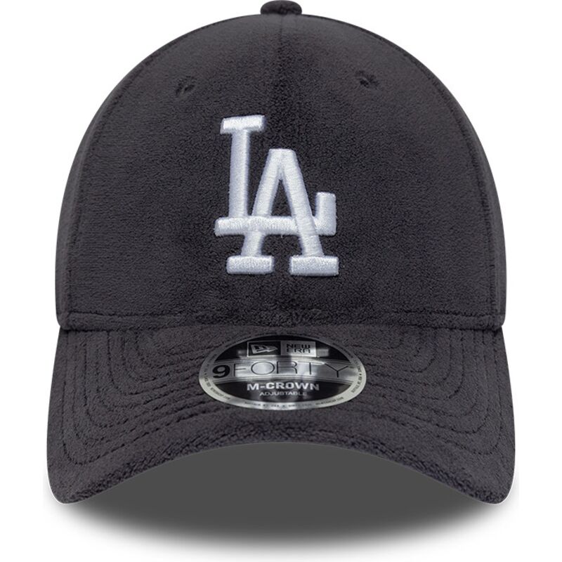 mutzen-gebogen-grau-snapback-9forty-m-crown-fleece-der-los-angeles-dodgers-mlb-von-new-era