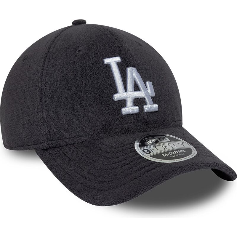 mutzen-gebogen-grau-snapback-9forty-m-crown-fleece-der-los-angeles-dodgers-mlb-von-new-era