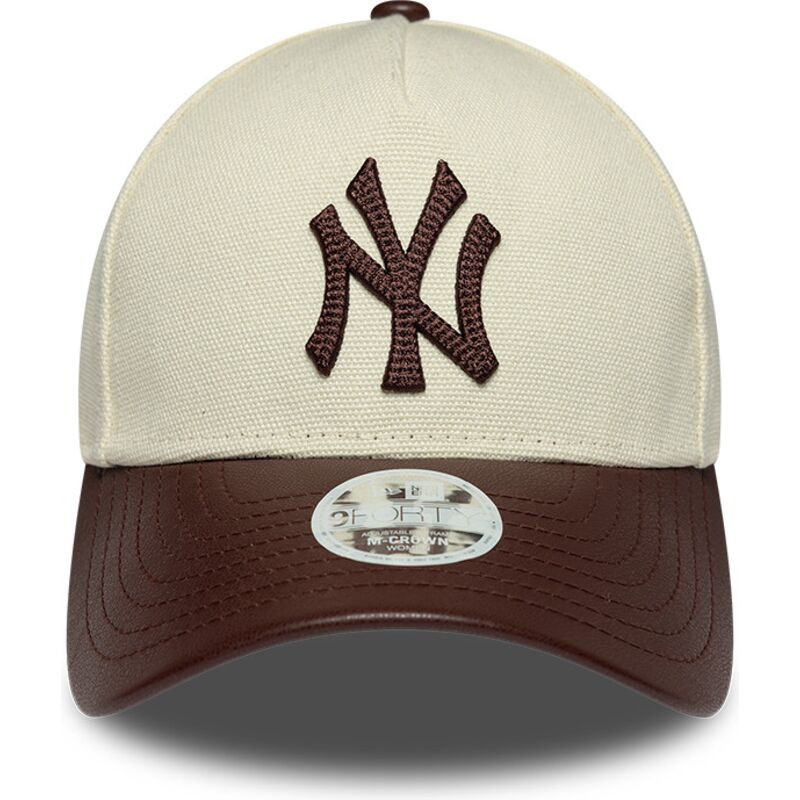mutzen-gebogen-beige-verstellbares-band-9forty-m-crown-fabric-mix-der-new-york-yankees-mlb-von-new-era