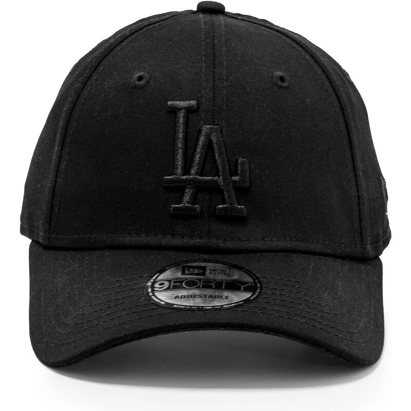 schwarze-verstellbare-curved-cap-mit-schwarzem-logo-9forty-league-essential-der-los-angeles-dodgers-mlb-von-new-era