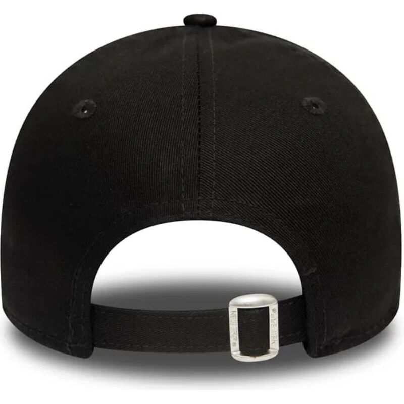 schwarze-gebogene-verstellbare-kinderkappe-mit-schwarzem-logo-9forty-league-essential-von-new-york-yankees-mlb-von-new-era
