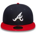 marineblaue-und-rote-anliegende-flat-cap-59fifty-ac-perf-der-atlanta-braves-mlb-von-new-era