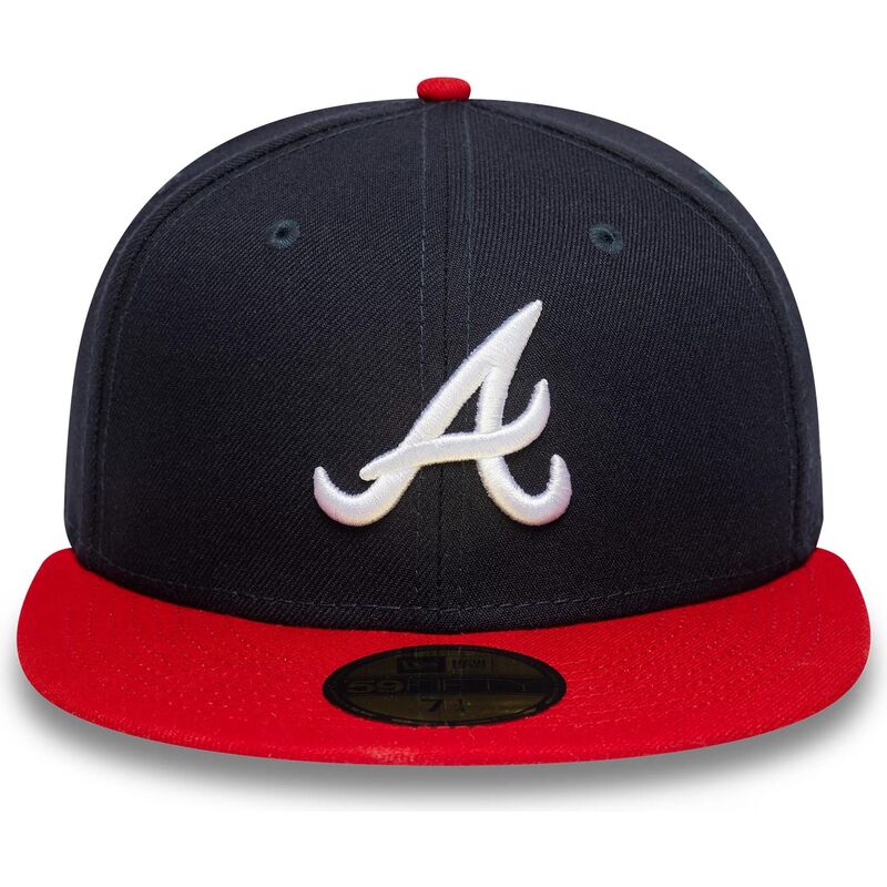 marineblaue-und-rote-anliegende-flat-cap-59fifty-ac-perf-der-atlanta-braves-mlb-von-new-era marineblaue-und-rote-anliegende-flat-cap-59fifty-ac-perf-der-atlanta-braves-mlb-von-new-era