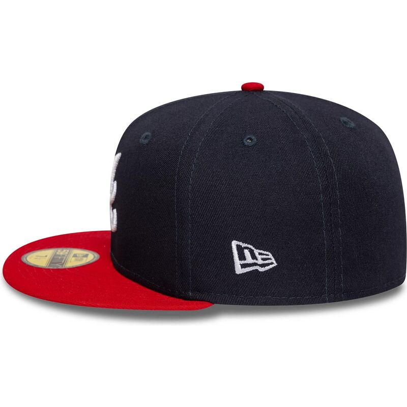 marineblaue-und-rote-anliegende-flat-cap-59fifty-ac-perf-der-atlanta-braves-mlb-von-new-era marineblaue-und-rote-anliegende-flat-cap-59fifty-ac-perf-der-atlanta-braves-mlb-von-new-era