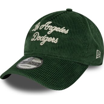 Mützen gebogen grün verstellbares band 9TWENTY A Frame Cord Script der Los Angeles Dodgers MLB von New Era