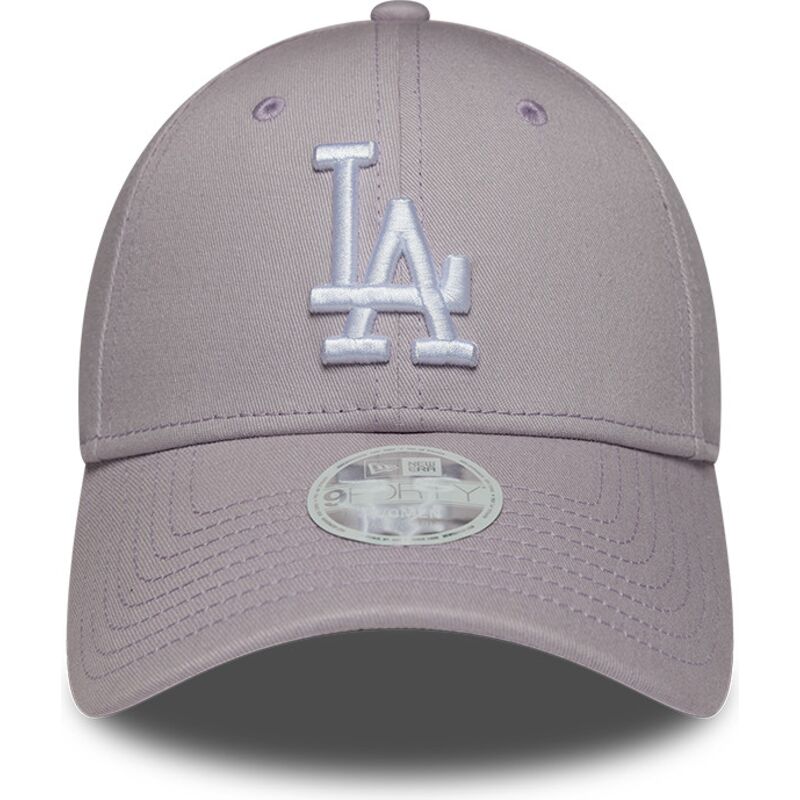 mutzen-gebogen-violett-verstellbares-band-9forty-league-essential-der-los-angeles-dodgers-mlb-von-new-era