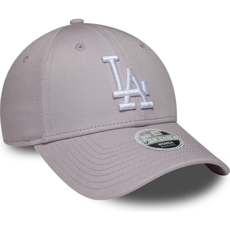 mutzen-gebogen-violett-verstellbares-band-9forty-league-essential-der-los-angeles-dodgers-mlb-von-new-era