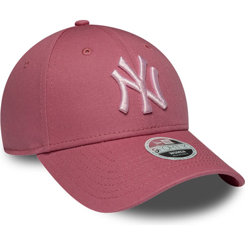 mutzen-gebogen-rosa-verstellbares-band-9forty-league-essential-cas-der-new-york-yankees-mlb-von-new-era
