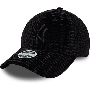 Mützen gebogen schwarz verstellbares band 9FORTY Velour der New York Yankees MLB von New Era