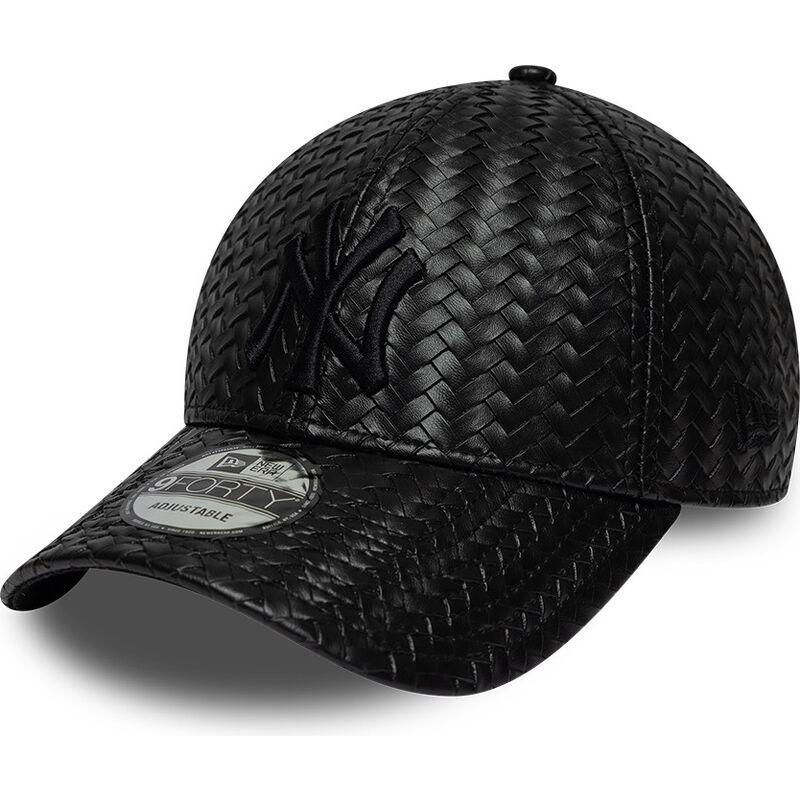 mutzen-gebogen-schwarz-snapback-9forty-pu-weave-der-new-york-yankees-mlb-von-new-era