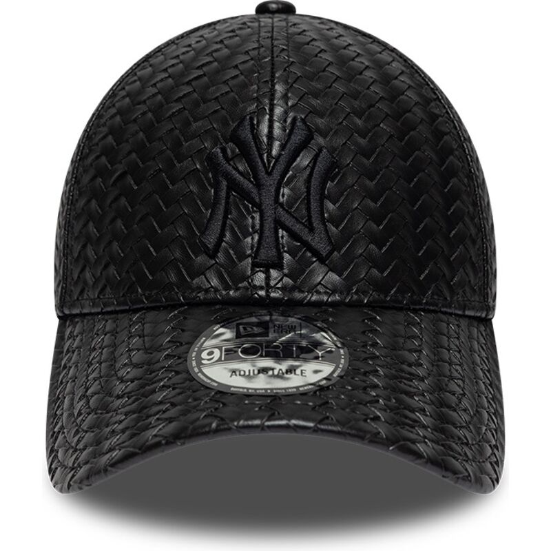 mutzen-gebogen-schwarz-snapback-9forty-pu-weave-der-new-york-yankees-mlb-von-new-era