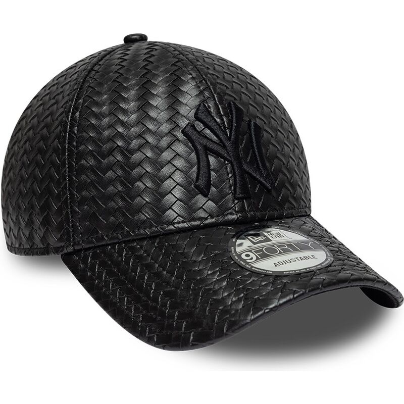mutzen-gebogen-schwarz-snapback-9forty-pu-weave-der-new-york-yankees-mlb-von-new-era
