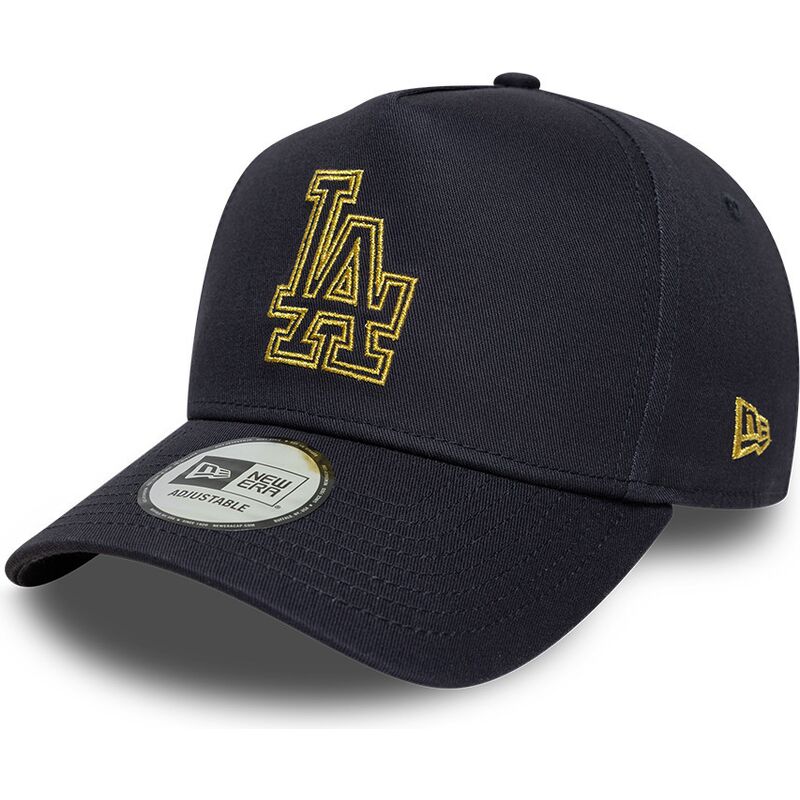 mutzen-gebogen-marineblau-snapback-9forty-dorado-e-frame-metallic-outline-der-los-angeles-dodgers-mlb-von-new-era