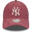 mutzen-gebogen-rosa-verstellbares-band-9forty-m-crown-chunky-cord-der-new-york-yankees-mlb-von-new-era