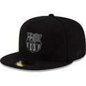 schwarze-enganliegende-flatcap-mit-schwarzem-fc-barcelona-laliga-logo-59fifty-mes-que-un-club-von-new-era