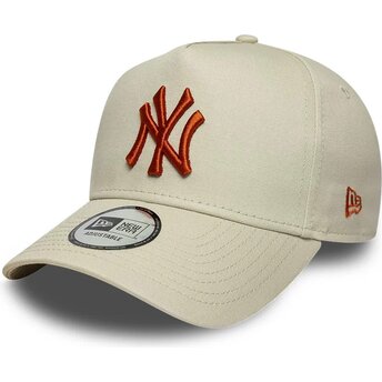 Mützen gebogen beige snapback E Frame League Essential der New York Yankees MLB von New Era