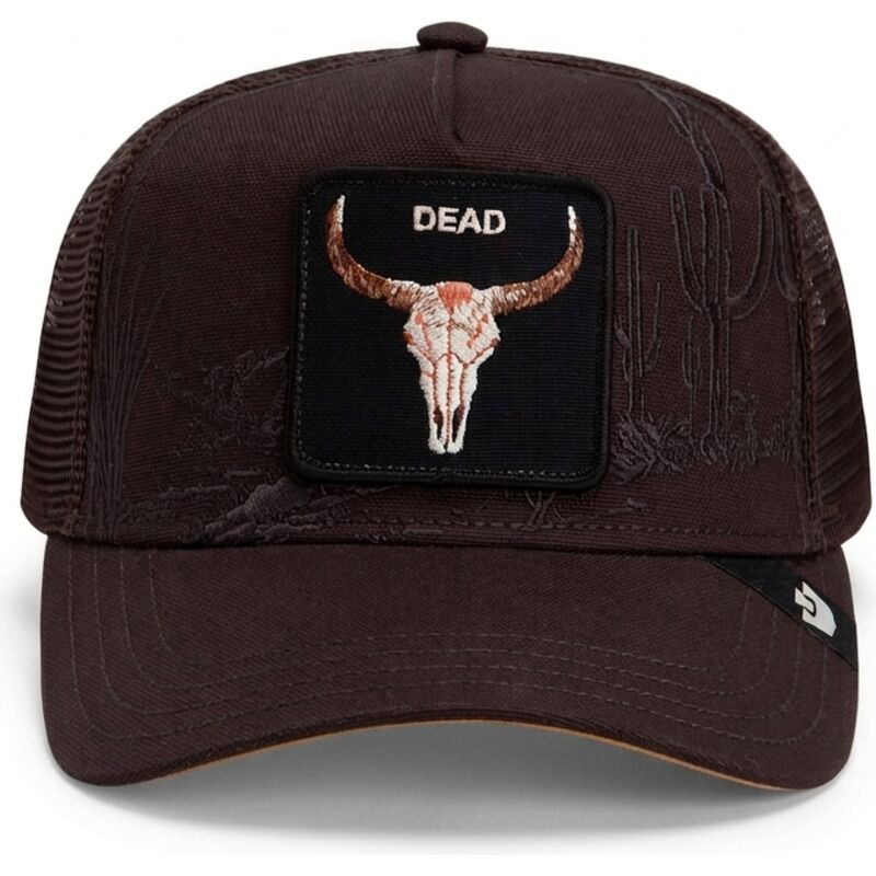 mutzen-gebogen-braun-snapback-skull-badlands-dead-the-farm-goorin-bros