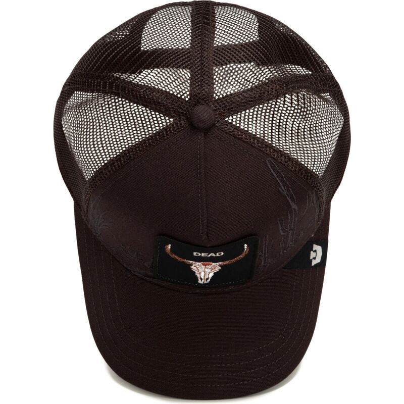 mutzen-gebogen-braun-snapback-skull-badlands-dead-the-farm-goorin-bros