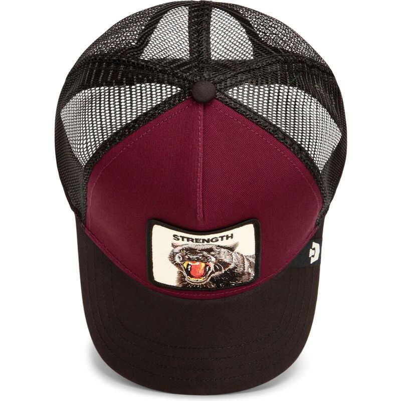 mutzen-gebogen-rot-snapback-strength-panther-original-recipe-the-farm-goorin-bros