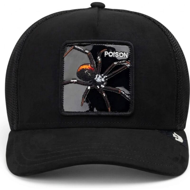 mutzen-gebogen-schwarz-snapback-black-out-spider-blackened-metallic-poison-the-farm-goorin-bros