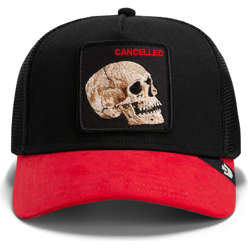 mutzen-gebogen-schwarz-snapback-cancelled-skull-microsuede-the-farm-goorin-bros