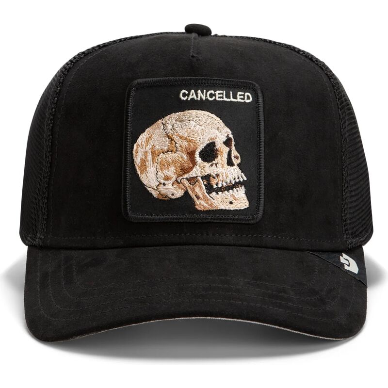 mutzen-gebogen-schwarz-snapback-suede-cancelled-skull-microsuede-the-farm-goorin-bros