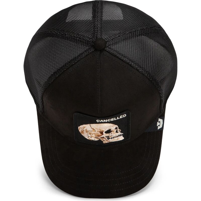 mutzen-gebogen-schwarz-snapback-suede-cancelled-skull-microsuede-the-farm-goorin-bros