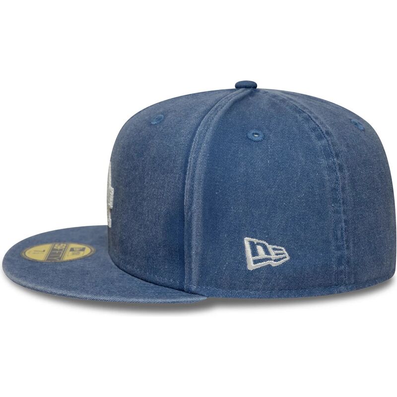 mutzen-flach-blau-angepasst-59fifty-washed-der-los-angeles-dodgers-mlb-von-new-era