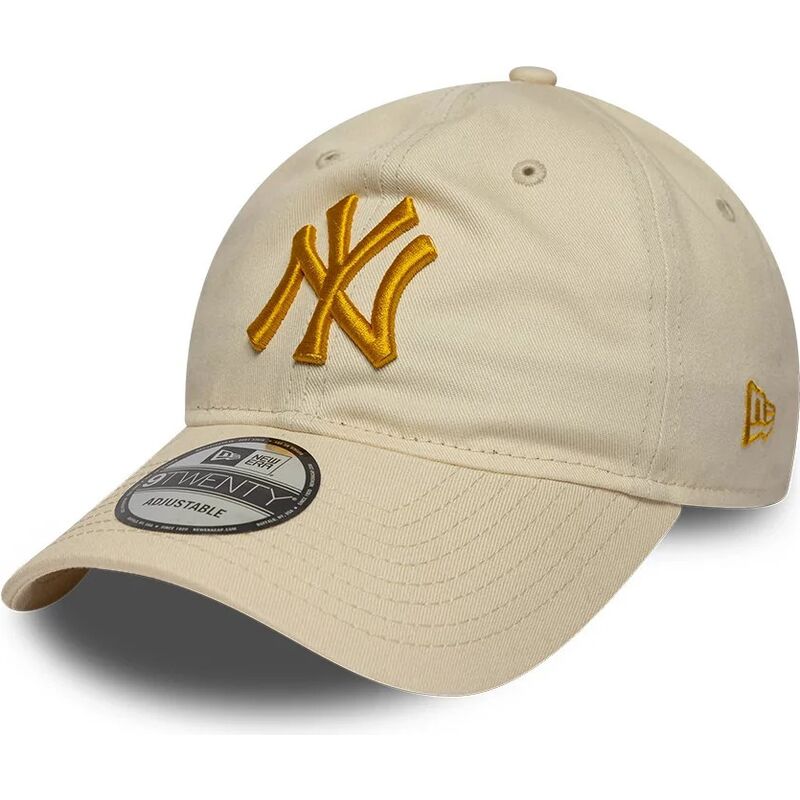 mutzen-gebogen-beige-verstellbares-band-dorado-9twenty-league-essential-der-new-york-yankees-mlb-von-new-era