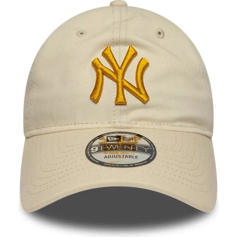 mutzen-gebogen-beige-verstellbares-band-dorado-9twenty-league-essential-der-new-york-yankees-mlb-von-new-era