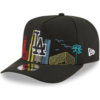 Mützen gebogen schwarz snapback 9FIFTY A Frame Precurved Skyline der Los Angeles Dodgers MLB von New Era