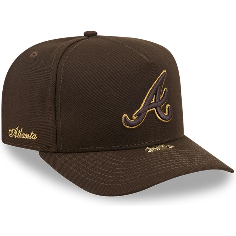 mutzen-gebogen-braun-snapback-9fifty-a-frame-precurved-visor-pin-der-atlanta-braves-mlb-von-new-era