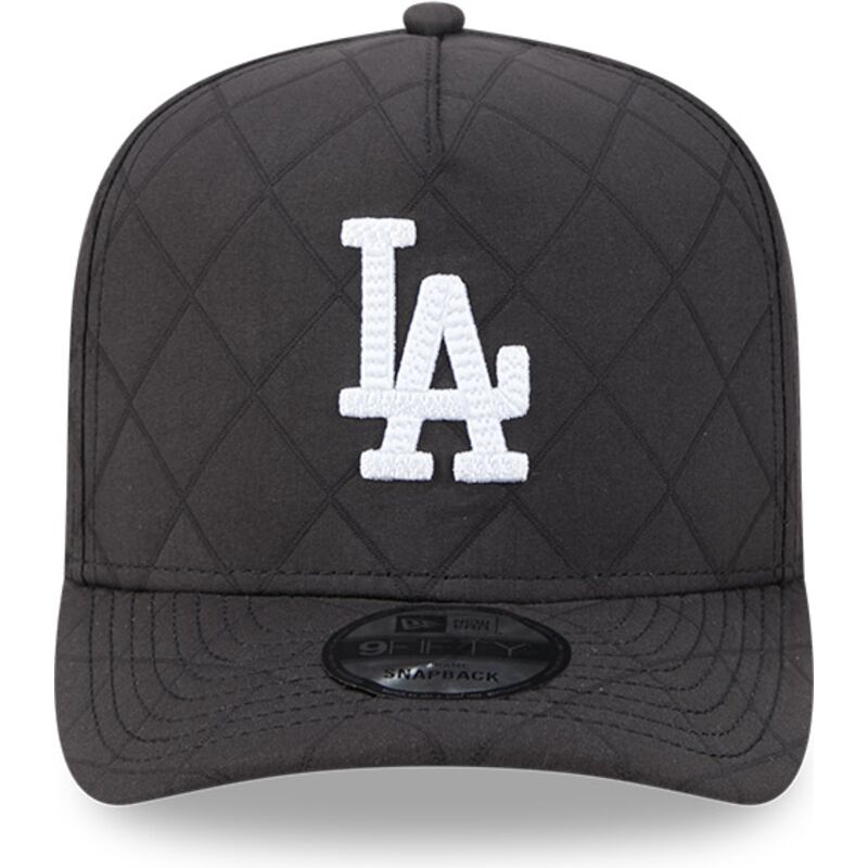 mutzen-gebogen-schwarz-snapback-9fifty-a-frame-precurved-checkered-der-los-angeles-dodgers-mlb-von-new-era