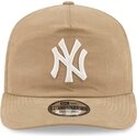 mutzen-gebogen-beige-snapback-19twenty-precurved-der-new-york-yankees-mlb-von-new-era