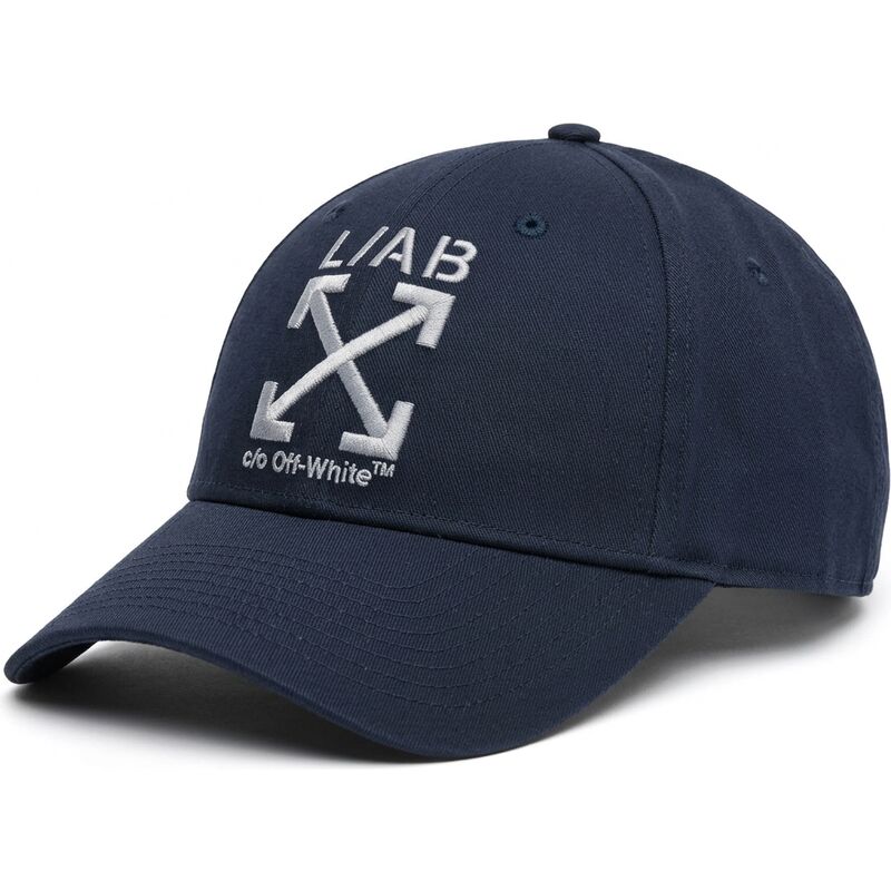 mutzen-gebogen-marineblau-verstellbares-band-clamp-arrows-twill-von-l-ab-c-o-off-white mutzen-gebogen-marineblau-verstellbares-band-clamp-arrows-twill-von-l-ab-c-o-off-white
