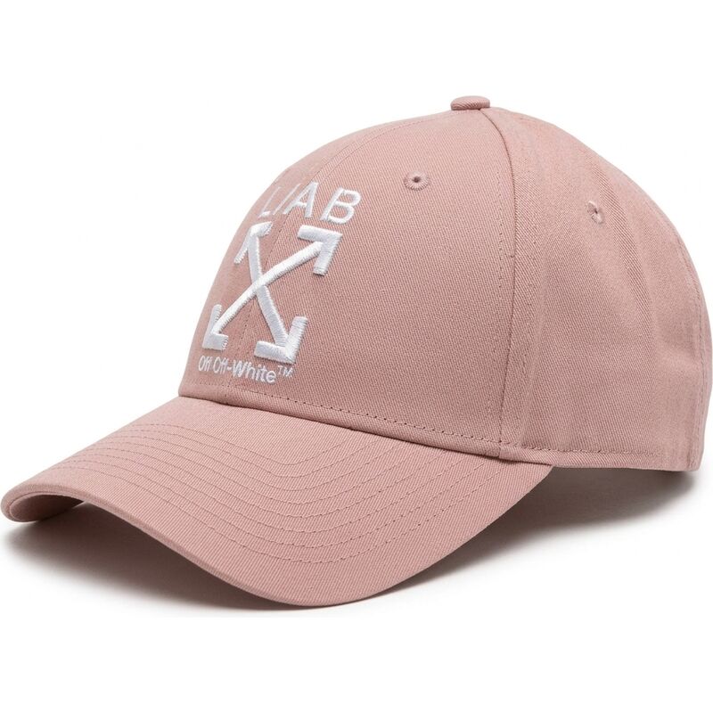 mutzen-gebogen-rosa-verstellbares-band-clamp-arrows-twill-von-l-ab-c-o-off-white mutzen-gebogen-rosa-verstellbares-band-clamp-arrows-twill-von-l-ab-c-o-off-white