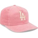 mutzen-gebogen-rosa-verstellbares-band-19twenty-precurved-corduroy-pastel-der-los-angeles-dodgers-mlb-von-new-era