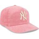 mutzen-gebogen-rosa-verstellbares-band-19twenty-precurved-corduroy-pastel-der-new-york-yankees-mlb-von-new-era