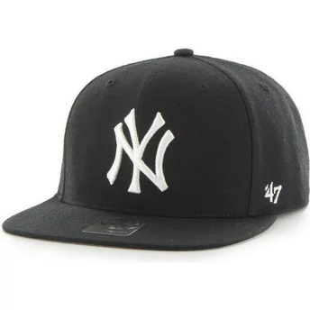 47 Brand Flat Brim MLB New York Yankees Smooth Snapback Cap schwarz