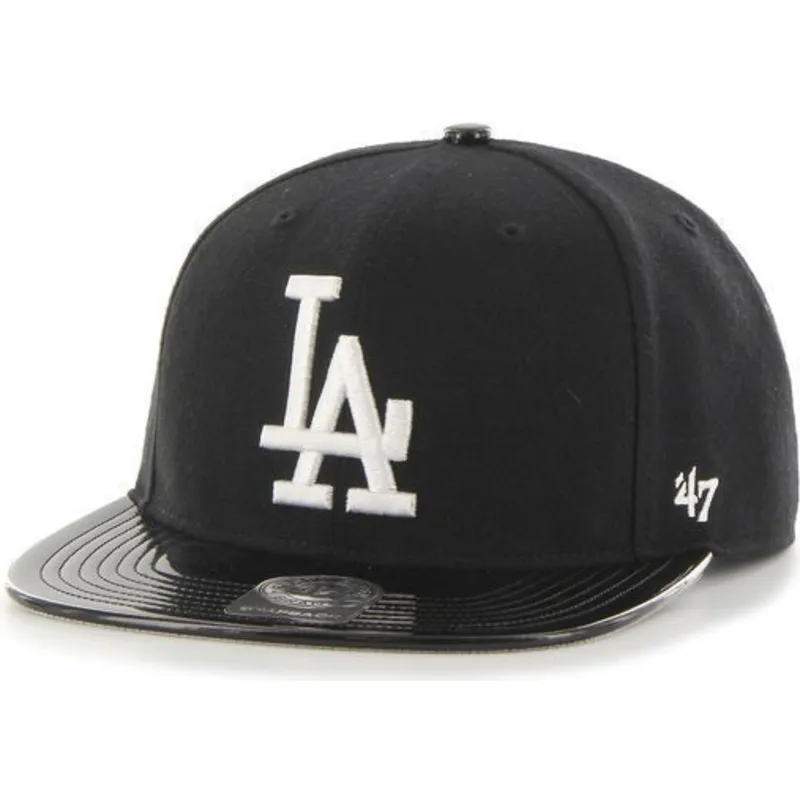 mutzen-flach-schwarz-snapback-brillante-der-los-angeles-dodgers-mlb-von-47-brand