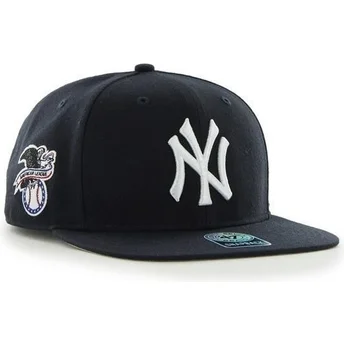 47 Brand Flat Brim Seitliches Logo MLB New York Yankees Smooth Snapback Cap marineblau