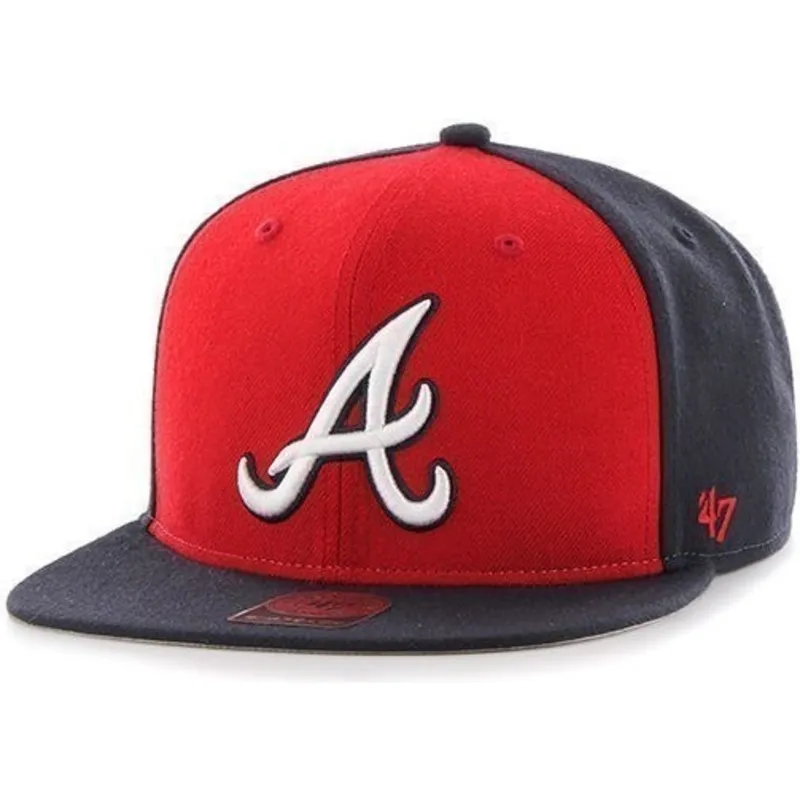 mutzen-flach-marineblau-snapback-liso-lateral-der-atlanta-braves-mlb-von-47-brand mutzen-flach-marineblau-snapback-liso-lateral-der-atlanta-braves-mlb-von-47-brand