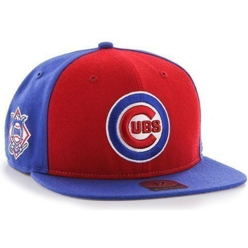 47-brand-flat-brim-seitliches-logo-mlb-chicago-cubs-smooth-snapback-cap-blau-
