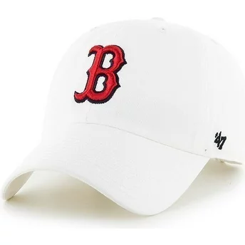47 Brand Curved Brim Vorderes Logo MLB Boston Red Sox Cap weiß
