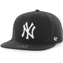 mutzen-flach-schwarz-snapback-fur-kinder-der-new-york-yankees-mlb-von-47-brand