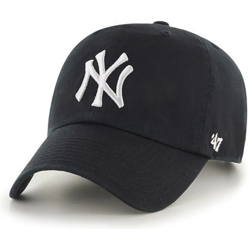 mutzen-gebogen-schwarz-verstellbares-band-fur-kinder-der-new-york-yankees-mlb-von-47-brand