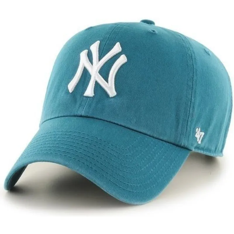 grune-gebogene-kappe-der-new-york-yankees-mlb-clean-up-von-47-brand
