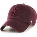 mutzen-gebogen-rot-verstellbares-band-granate-granate-der-new-york-yankees-mlb-von-47-brand