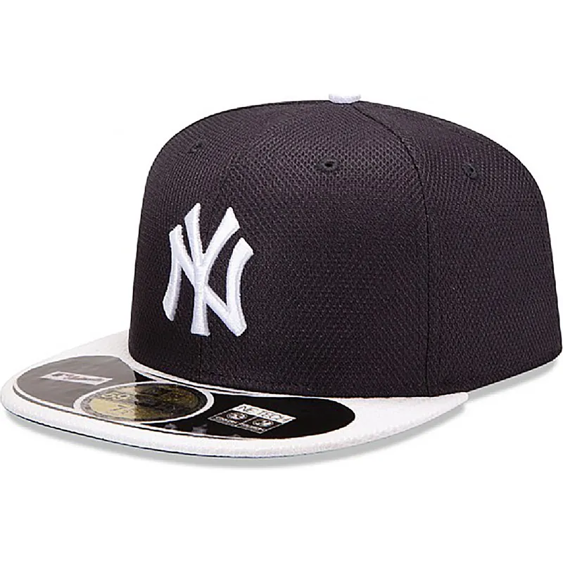 mutzen-flach-marineblau-angepasst-59fifty-diamond-era-der-new-york-yankees-mlb-von-new-era
